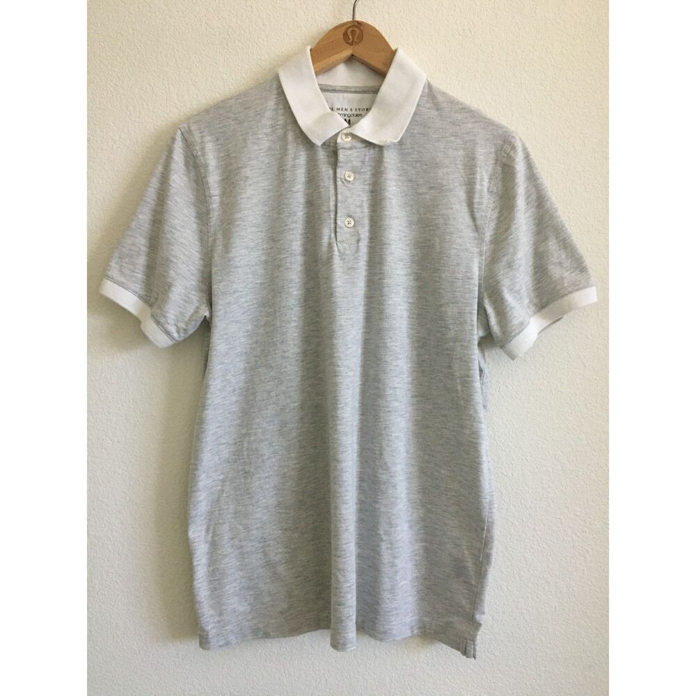 Bloomingdale’s The Men’s Store Polo Shirt Gray White Collar Men’s M